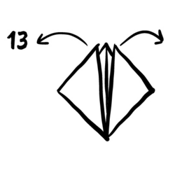 Illustrasjon av hvordan man lager en papirbåt.