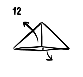 Illustrasjon av hvordan man lager en papirbåt.