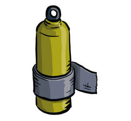 Illustrasjon av en vannflaske med gaffatape rundt. Illustrasjon av en vannflaske med gaffatape rundt.