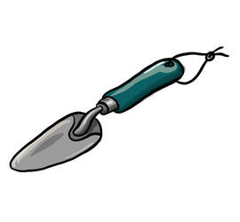 Illustrasjon av en håndspade.